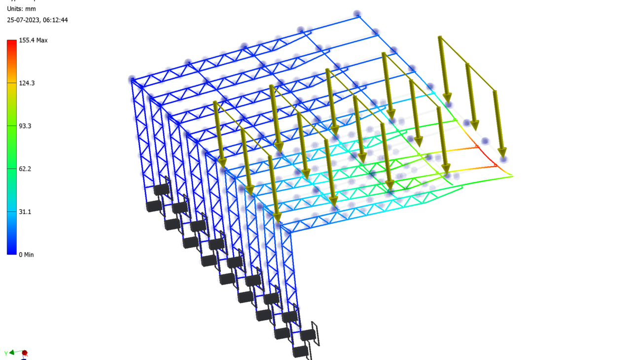 Solar Carport Frame Displacement Analysis