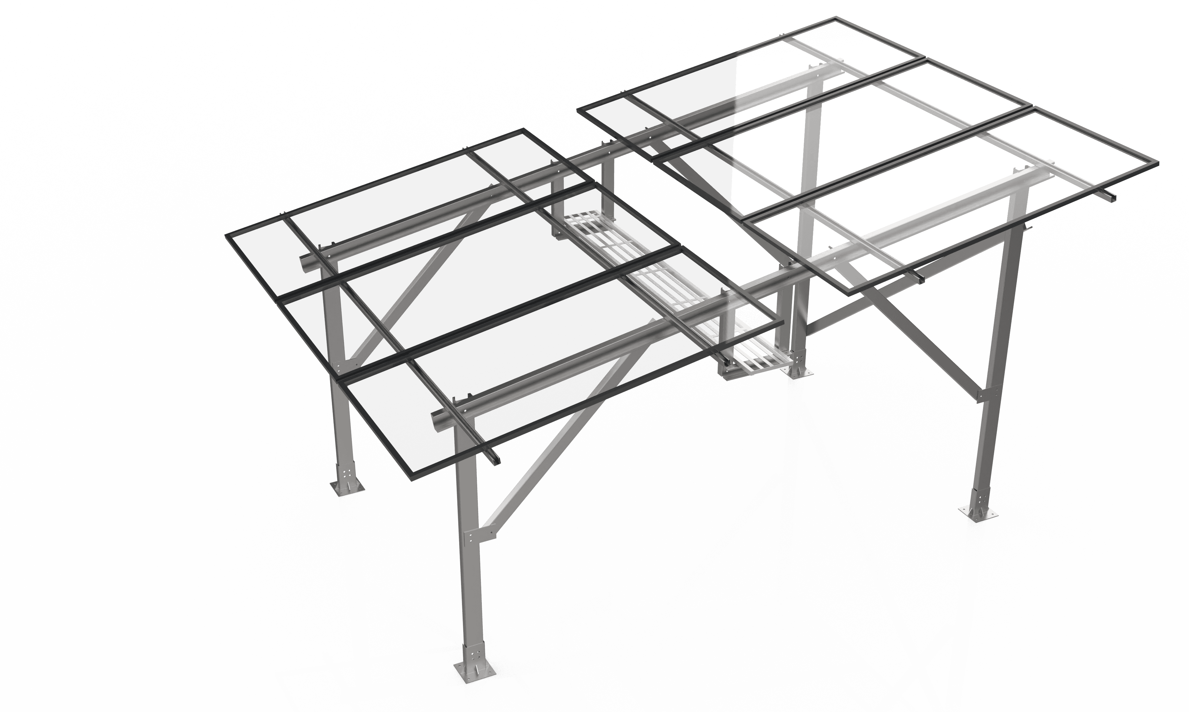 Engineered prefab solar structure with bolt-based connections