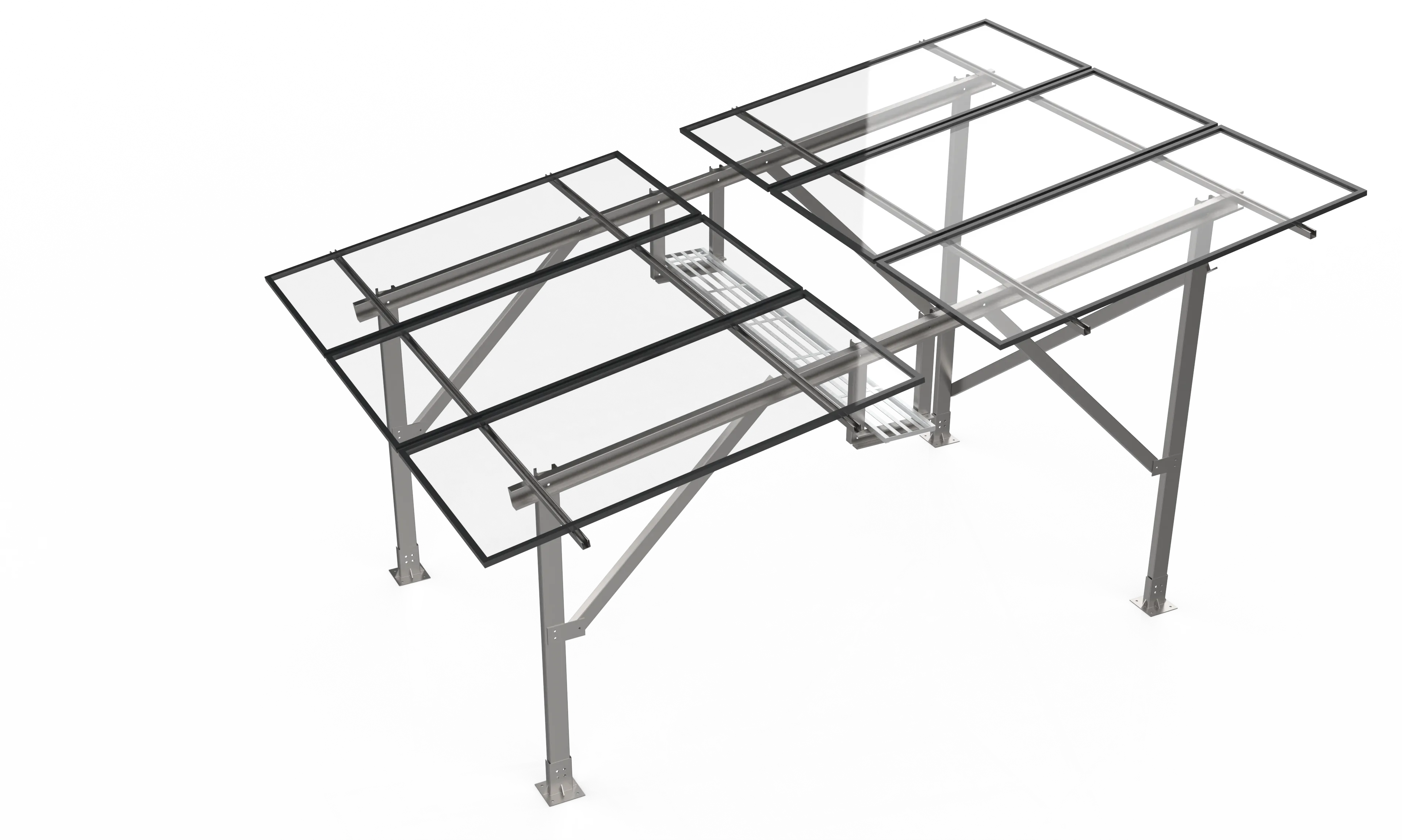 Engineered prefab solar structure with bolt-based connections